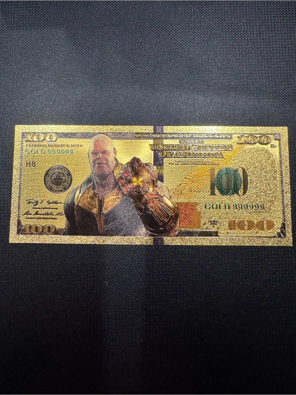 Marvel’s Thanos Gold collectible note